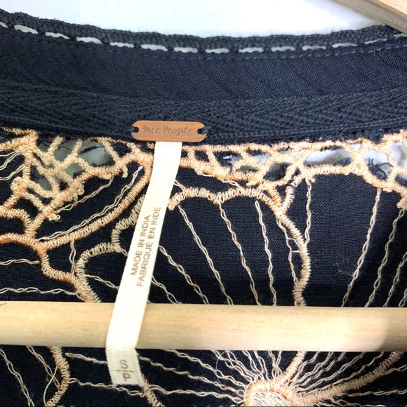 Free people black gauze thermal long sleeve top s - Picture 5 of 8